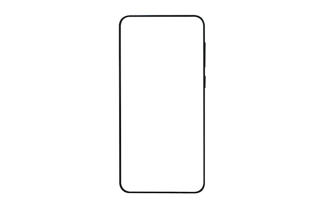 白い背景にある空白の画面とスマートフォン