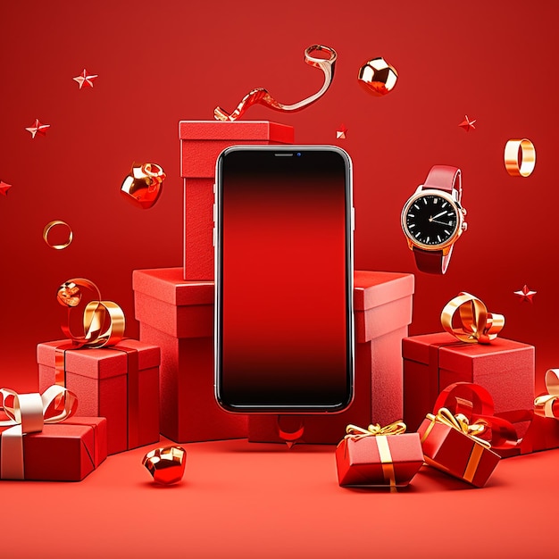 Smart phone with gift box and accessories