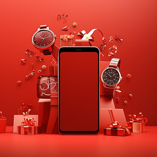 Smart phone with gift box and accessories