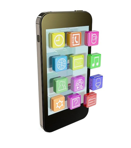 smart phone with icons
