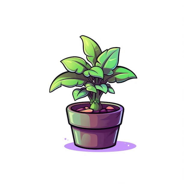 Smart Plant Pot Sprite In Comic Style