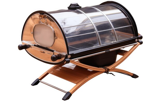 Photo smart portable solar heat cooker on a white or clear surface png transparent background