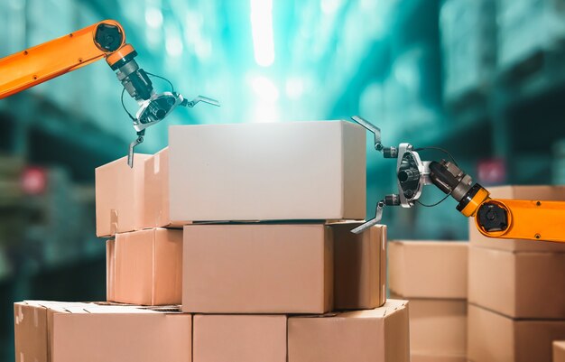 Smart robot arm system for innovative warehouse and factory digital technology