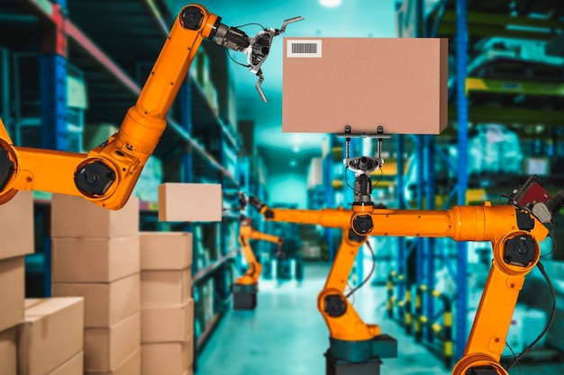 Smart robot arm system for innovative warehouse and factory digital technology