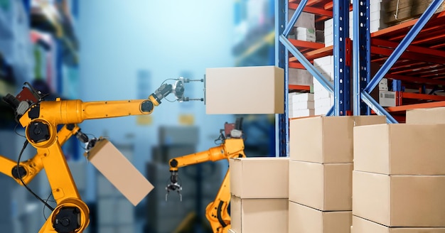 Smart robot arm system for innovative warehouse and factory digital technology