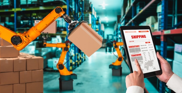 Smart robot arm systems for innovative warehouse and factory digital technology