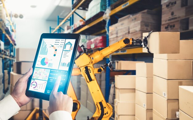 Smart robot arm systems for innovative warehouse and factory digital technology