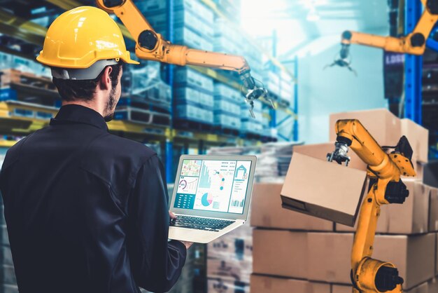 Smart robot arm systems for innovative warehouse and factory digital technology