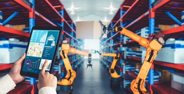 Smart robot arm systems for innovative warehouse and factory digital technology