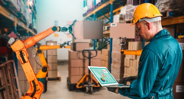 Smart robot arm systems for innovative warehouse and factory digital technology
