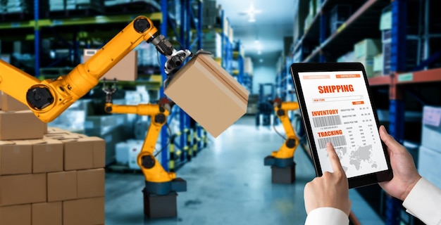 Smart robot arm systems for innovative warehouse and factory digital technology