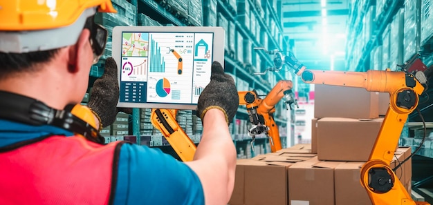 Smart robot arm systems for innovative warehouse and factory digital technology