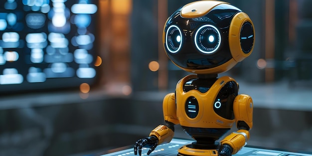 smart robots powered by artificial intelligence technology showcasing futuristic transformation through command prompts and computing concept ai robotics future technology command control