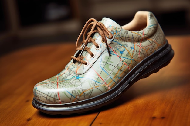생성 AI로 생성된 표면에 GPS 내비게이션을 표시하는 스마트 신발