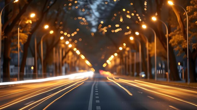 Photo smart streetlights use traffic data to optimize lighting for safety and energy efficiency concept smart cities traffic management energy efficiency urban development public safety