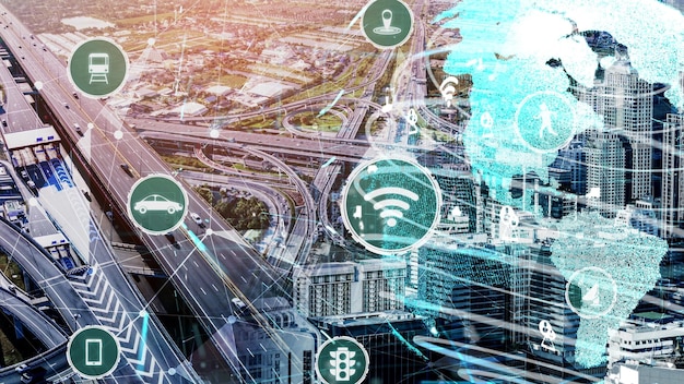 Концепция интеллектуальных транспортных технологий для будущего автомобильного движения на новой городской дороге