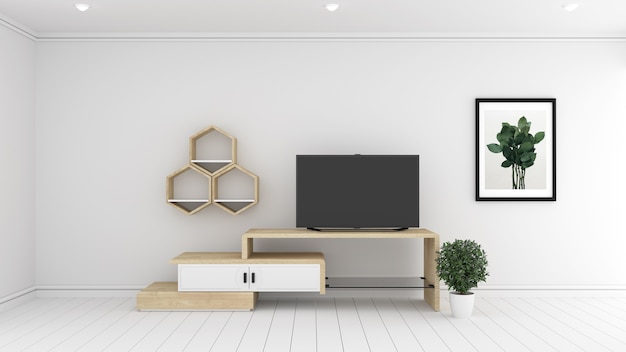 열대 객실 스타일의 Smart Tv Mockup