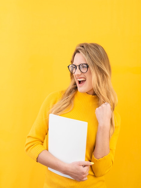 Smart woman wearing glasses