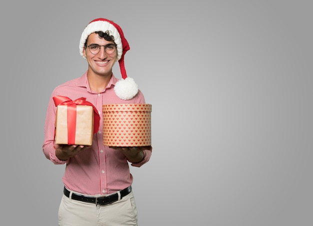 Smart young man at Christmas