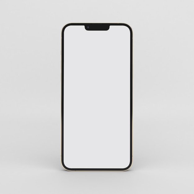 smartphone 13 front side isolated in grey background
