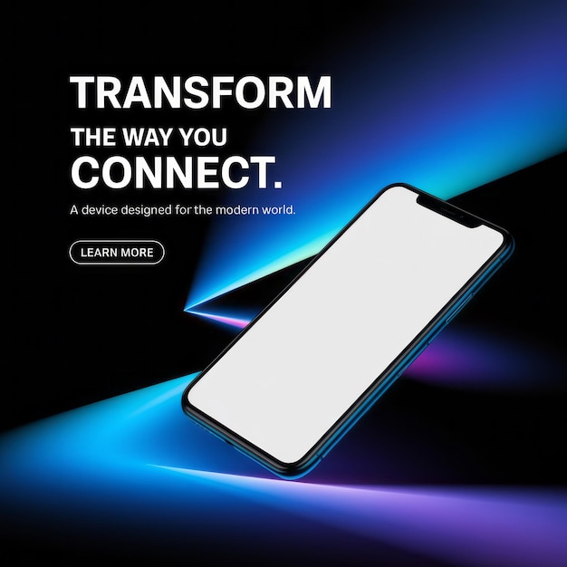 Smartphone advertentie social media ontwerp mockup