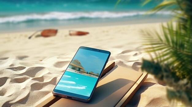 Photo smartphone on the beach