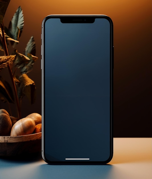 スマートフォンの空白の画面モックアップ AI が生成