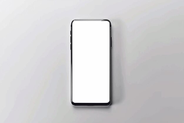 Foto mockup di schermata vuota dello smartphone su sfondo bianco