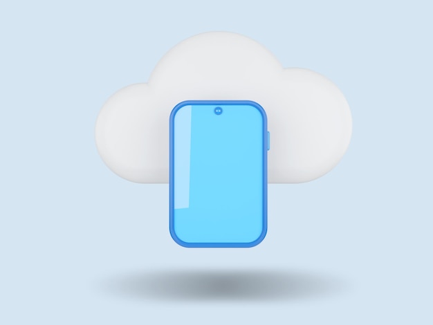 Smartphone Cloud Computing Concept 3D render illustratie