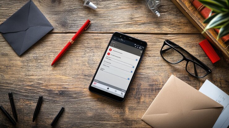 Photo a smartphone displaying the words delivery tracking