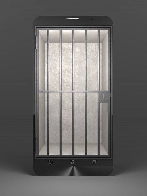 Smartphone gevangenis concept