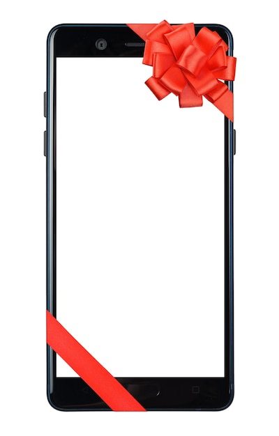 Smartphone gift with red bow