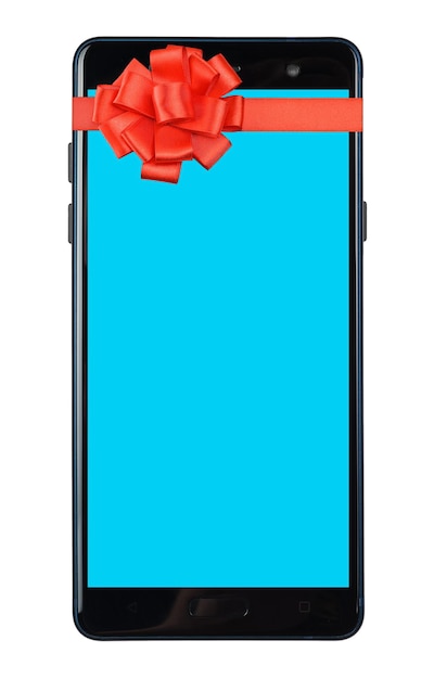 Smartphone gift with red bow