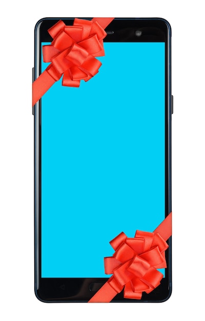 Smartphone gift with red bow