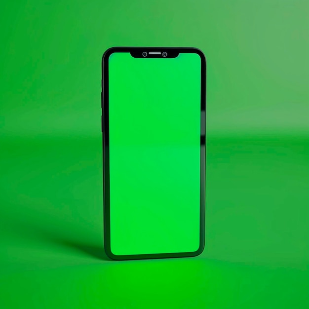 Smartphone green screen slow motion with a chroma key background Smartphone technology cell phone