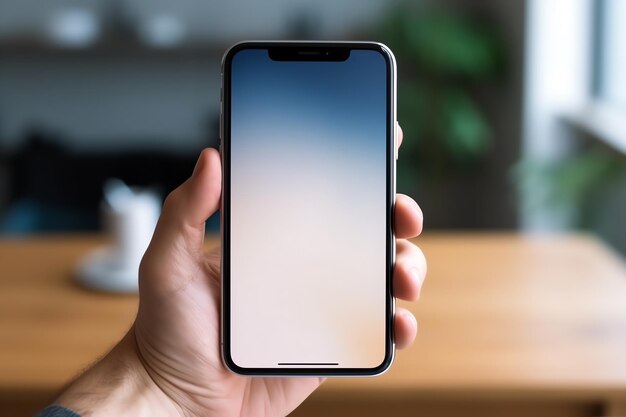 Photo smartphone in the hand ai generated