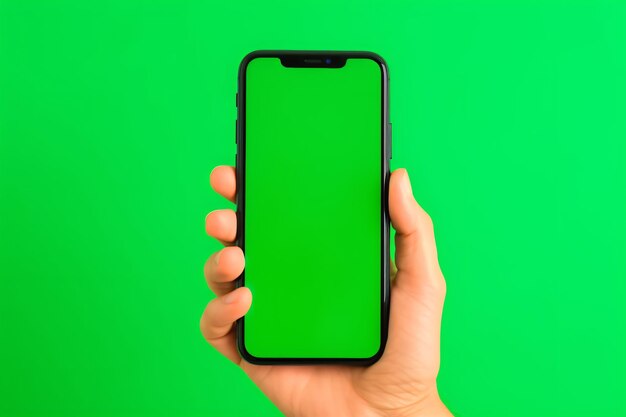 Smartphone i telefoon mockup groene scherm sjabloon