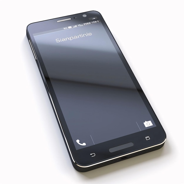 Смартфон изолирован на белом фоне 3D-рендер Пустой экран