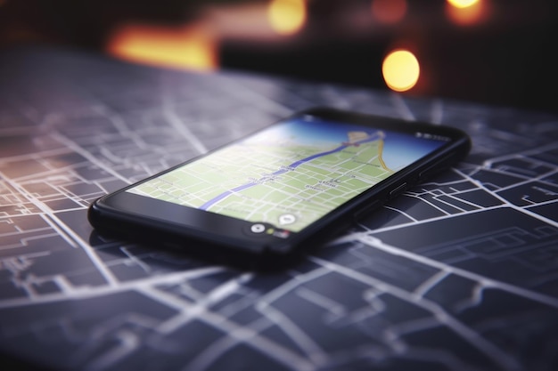 Photo smartphone map navigation generate ai