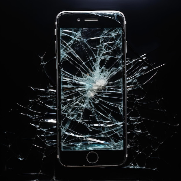 smartphone met gebroken glas