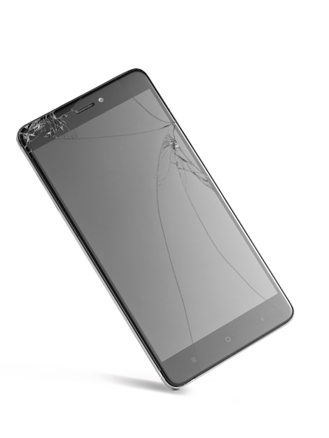 Smartphone met gebroken scherm