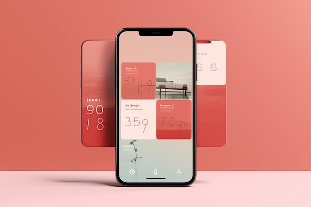 Smartphone met Three Square Post Layout Mockup gegenereerd met AI