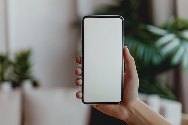 Smartphone Mockup on Hand created with Generative AI