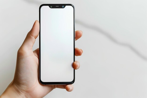Smartphone Mockup on Hand created with Generative AI