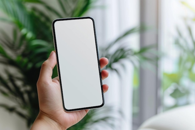 Smartphone Mockup on Hand created with Generative AI