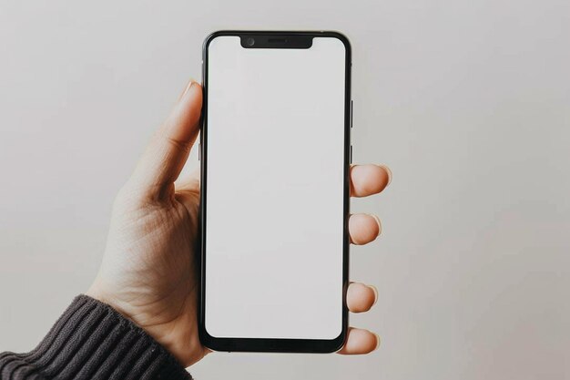 Smartphone Mockup on Hand created with Generative AI