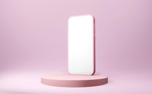 Photo smartphone mockup on isolate background 3d render