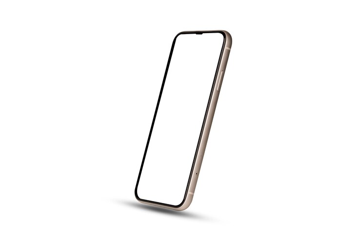 Smartphone mockup , Isolated of mobile phone with blank screen frame template on white background.