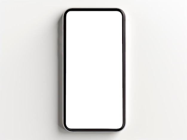 Smartphone mockup met leeg scherm geïsoleerd op witte achtergrond Generatieve AI