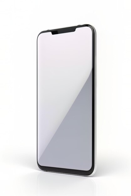 Smartphone mockup white screen isolated on white background Created with Generative AI technology